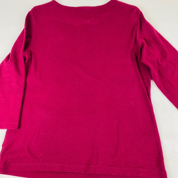 Karen Scott- Maroon Long Sleeves Top. Size Medium. - Picture 5 of 5